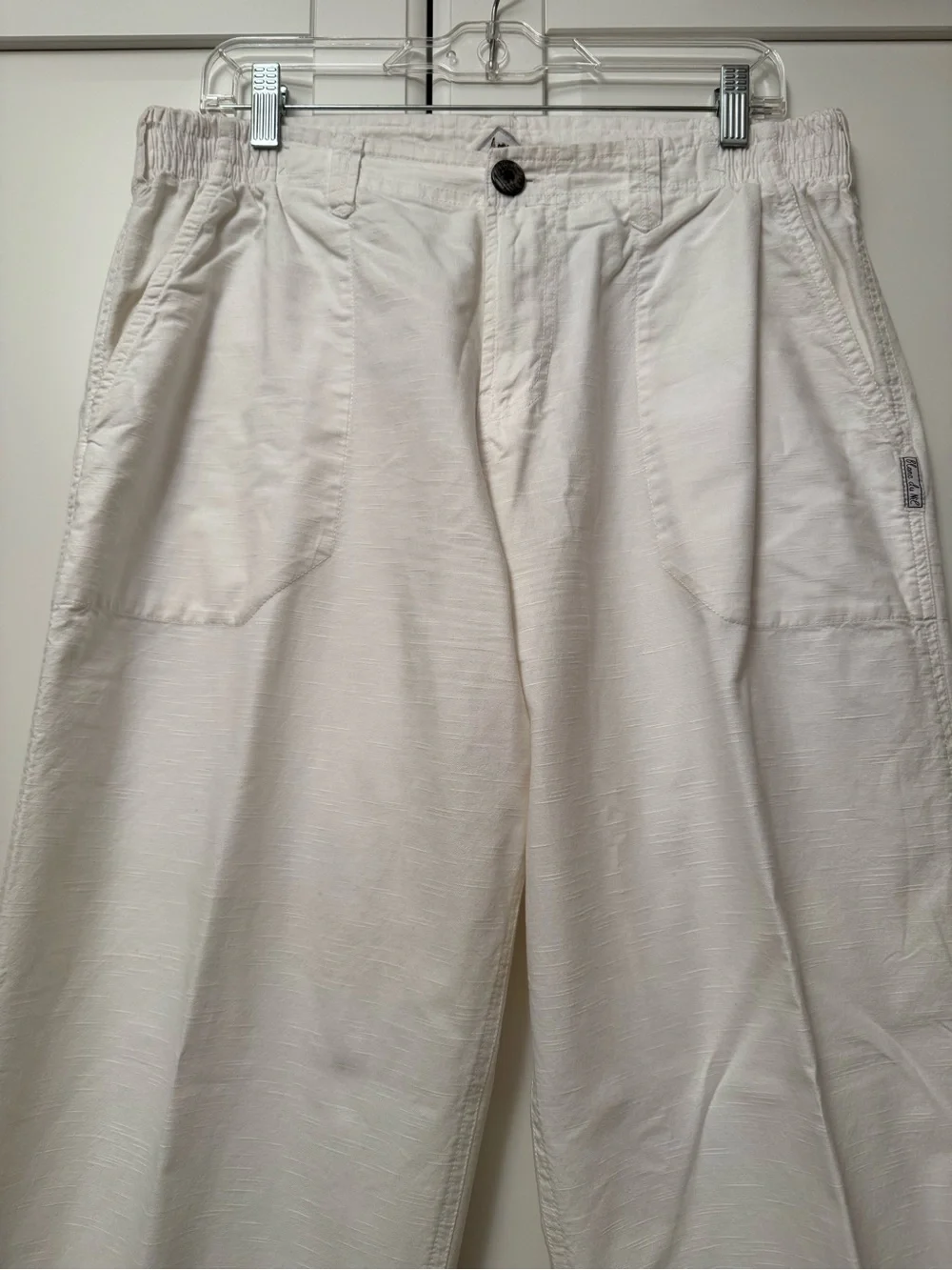 Blanc du Nil Men's Wide-Leg Cream Chinos